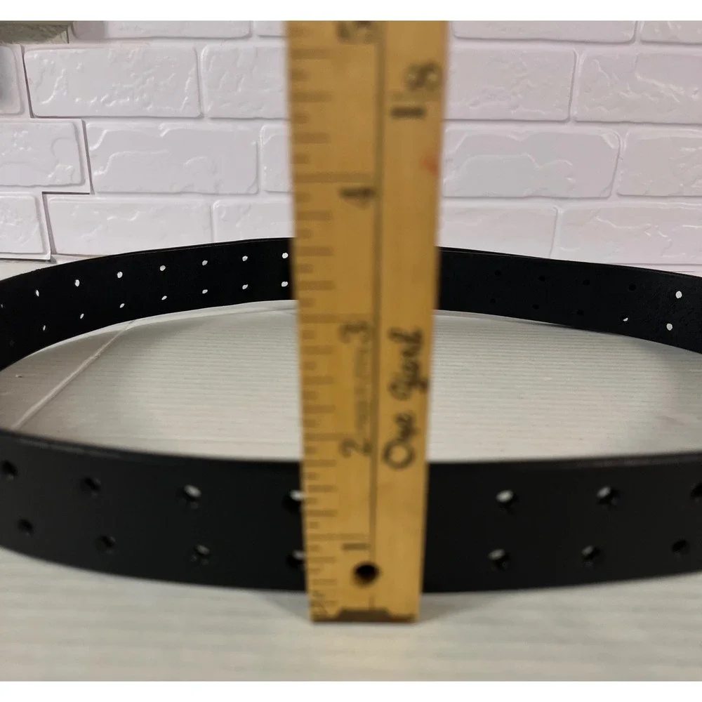Quirinus Belt Mens XL Black Real‎ Leather Double Prong Style 1010